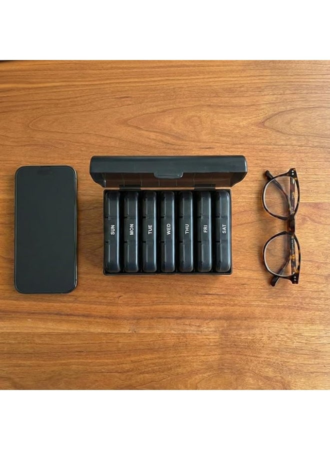 LA LUSH Portable Medicine Organizer 3 Times a Day for 1 Week | Light-Proof Medicine Box & Pill Travel Organizer | Pill Case for Travel, Weekly Medicines Box & Case for Medicine Storage | BPA-Free حافظة دواء - Image 2
